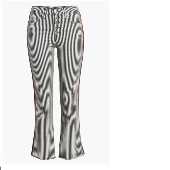 Veronica Beard Carolyn Stripe Crop Baby Bootcut Pants Size 32 - Picture 4 of 8